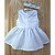 Vestido Bebê Menina Branco Xadrez Organza - Imagem 1