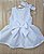 Vestido Bebê Menina Branco Renda e Saia Oxford - Imagem 1