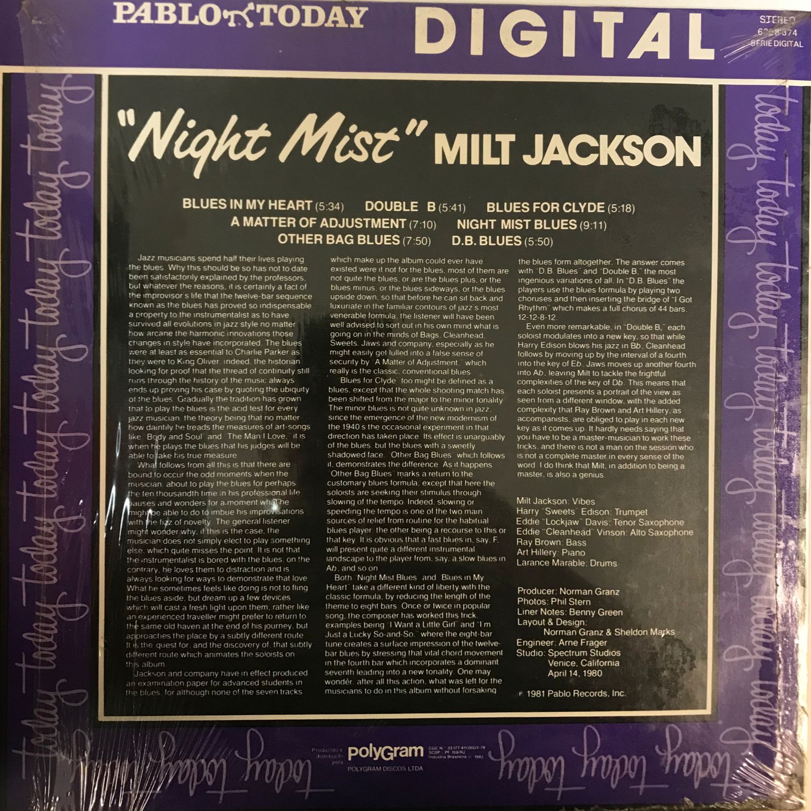 LP - Milt Jackson – Night Mis(Vários artistas) - Imagem 2