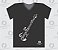 Camiseta Guitarra - Baby Look - preta - pronta entrega (Gola V) - Imagem 3