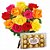 Buquê de Rosas Artificiais Coloridas Com Bombons Ferrero Rocher - Imagem 1