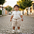 Conjunto Infantil Masculino Bege Linho Casual Elegante - Imagem 2