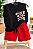 Conjunto Infantil Masculino Basquete Street Preto e Vermelho - Imagem 1