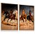 Quadro Decorativo Cavalos Selvagens Deserto Corrida kit 2 - Imagem 2
