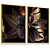 Quadro Decorativo Folhagem Ouro Flor Gold Kit 2 - Imagem 3
