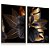 Quadro Decorativo Folhagem Ouro Flor Gold Kit 2 - Imagem 1