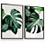 Quadro Decorativo Folhas Verdes Naturais Costela de Adão Botânica Kit 2 - Imagem 1