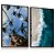 Quadro Decorativo Mar Praia Ondas Árvores Céu Azul Kit 2 - Imagem 1