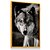 Quadro Decorativo Lobo Preto e Branco Animal - Imagem 3