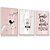 Quadro Decorativo Infantil Menina Balanço Pássaro Frase  Kit 3 Quadros - Imagem 1
