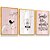 Quadro Decorativo Infantil Menina Balanço Pássaro Frase  Kit 3 Quadros - Imagem 4