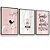 Quadro Decorativo Infantil Menina Balanço Pássaro Frase  Kit 3 Quadros - Imagem 3