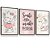 Quadro Decorativo Elefantinha Rosa Sonhe Alto Estrelas Kit 3 Quadros - Imagem 3