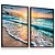 Quadro Decorativo Praia Entardecer Ondas Sol Mar Kit 2 - Imagem 2