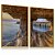 Quadro Decorativo Praia Entardecer Pedras Mar Paisagem  Kit 2 - Imagem 1
