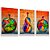 Quadro Frutas Coloridas Pera Maçã Pintura Nutricionista Kit 3 Quadros - Imagem 2