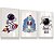 Quadro Decorativo Astronauta Foguete Lua Estrelas Kit 3 Quadros - Imagem 1