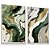 Quadro Abstrato Tons Verde Dourado Green Gold Moderno Kit 2 - Imagem 1