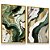 Quadro Abstrato Tons Verde Dourado Green Gold Moderno Kit 2 - Imagem 3