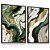 Quadro Abstrato Tons Verde Dourado Green Gold Moderno Kit 2 - Imagem 2