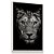 Quadro Decorativo Leoa Animal Rosto Preto e Branco - Imagem 2