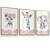 Quadro Decorativo Infantil Elefantinha Girafinha Onçinha Flores Rosa Kit 3 Quadros - Imagem 2