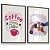 Quadro Decorativo Café Sempre um Boa Idéia Kit 2 Coffee Xícara Brinde Frase - Imagem 1