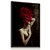 Quadro Decorativo Mulher Face  Flor Rosa Vermelha Cabeça - Imagem 1
