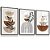 Quadro Composição Art Boho Botânica Folhas Abstrato Moderno Kit 3 Quadros - Imagem 1