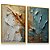 Quadro Decorativo Abstrato Textura Tons de Azul Branco Dourado Pintura - Imagem 1