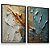 Quadro Decorativo Abstrato Textura Tons de Azul Branco Dourado Pintura - Imagem 2