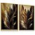Quadro Decorativos  Penas Douradas Textura Gold  Kit 2 - Imagem 1
