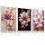 Quadro Decorativo Trio Rosas Flores  Pintura Floral Kit 3 Quadros - Imagem 2