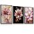 Quadro Decorativo Trio Rosas Flores  Pintura Floral Kit 3 Quadros - Imagem 1