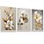 Quadro Decorativo Flor de Lírio Floral Arranjos  de Flores Kit 3 Quadros - Imagem 1