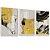 Quadros Composição Abstrato Preto Amarelo Pintura Pinceladas Kit 3 - Imagem 3