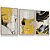 Quadros Composição Abstrato Preto Amarelo Pintura Pinceladas Kit 3 - Imagem 4