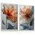 Quadro Decorativo Flores Delicadas Folhas Tons Laranja Verde - Imagem 2