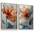 Quadro Decorativo Flores Delicadas Folhas Tons Laranja Verde - Imagem 4