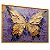 Quadro Pintura Borboleta Asas Dourado Roxo Sala Quarto - Imagem 2
