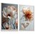 Quadro Decorativo Flores Folhas Pétalas Delicadas Tons Laranja Azul Branca - Imagem 1
