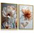 Quadro Decorativo Flores Folhas Pétalas Delicadas Tons Laranja Azul Branca - Imagem 3