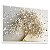 Quadro Decorativo Árvore da Vida Folhas Brancas Caule Dourado - Imagem 2