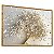 Quadro Decorativo Árvore da Vida Folhas Brancas Caule Dourado - Imagem 4