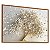 Quadro Decorativo Árvore da Vida Folhas Brancas Caule Dourado - Imagem 1