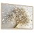 Quadro Decorativo Árvore da Vida Folhas Brancas Caule Dourado - Imagem 5