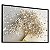 Quadro Decorativo Árvore da Vida Folhas Brancas Caule Dourado - Imagem 3