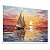 Quadro Decorativo Pintura Barco Sol Mar Pinceladas Tinta Cores - Imagem 2