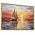 Quadro Decorativo Pintura Barco Sol Mar Pinceladas Tinta Cores - Imagem 5