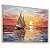 Quadro Decorativo Pintura Barco Sol Mar Pinceladas Tinta Cores - Imagem 3
